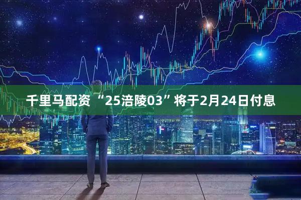 千里马配资 “25涪陵03”将于2月24日付息