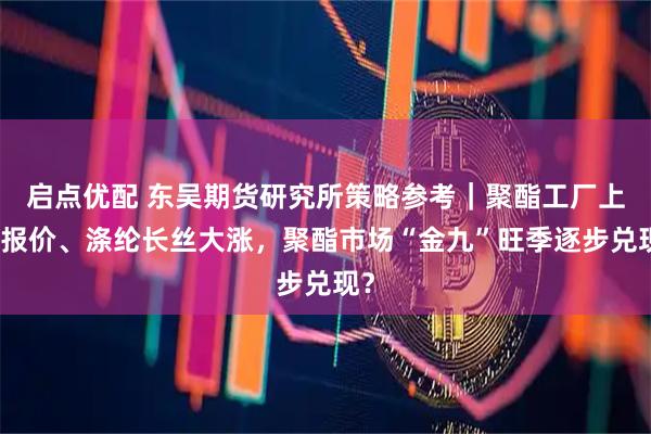 启点优配 东吴期货研究所策略参考｜聚酯工厂上调报价、涤纶长丝大涨，聚酯市场“金九”旺季逐步兑现？